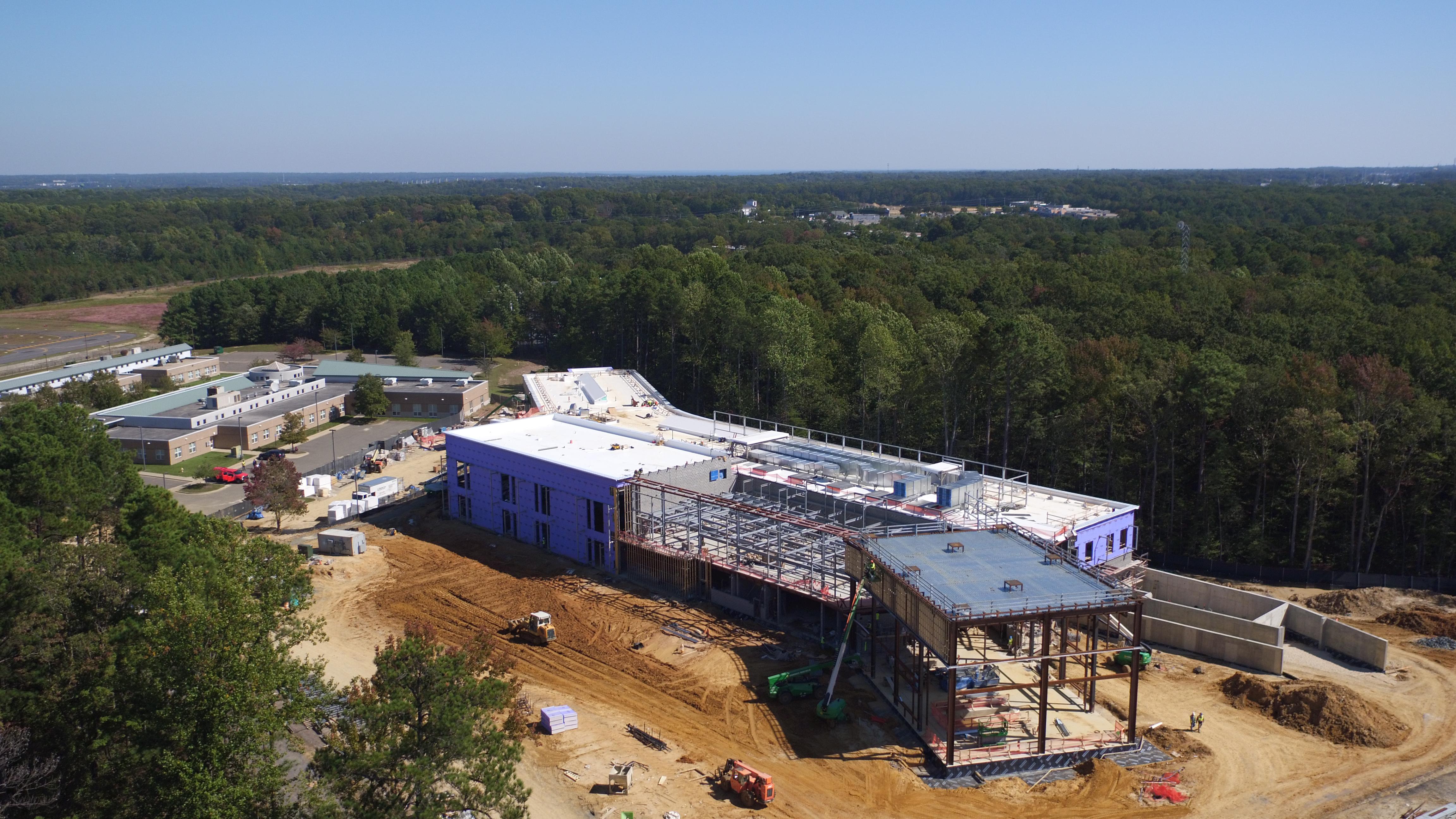 Aerial view of SMART Building construction site